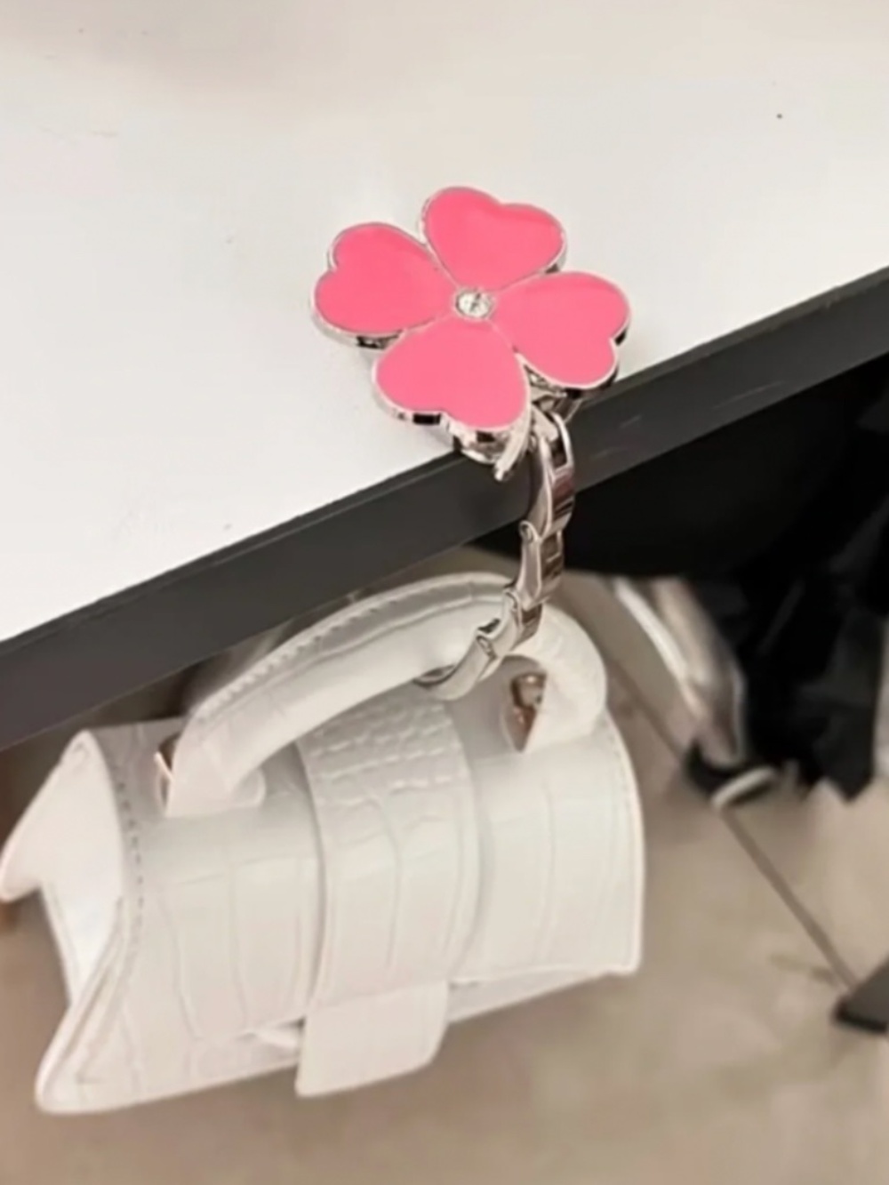 Pink Clover Purse Hook Handbag Hanger